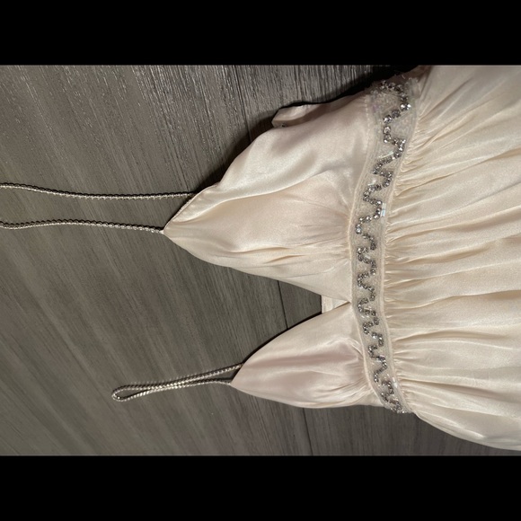 Bridal silk dress with rhinestones, size 4 - Picture 5 of 7